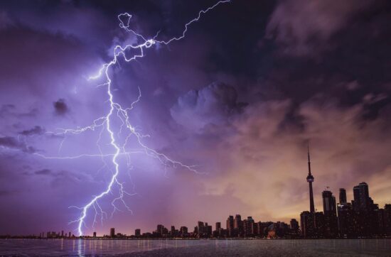 lightning and gray clouds
